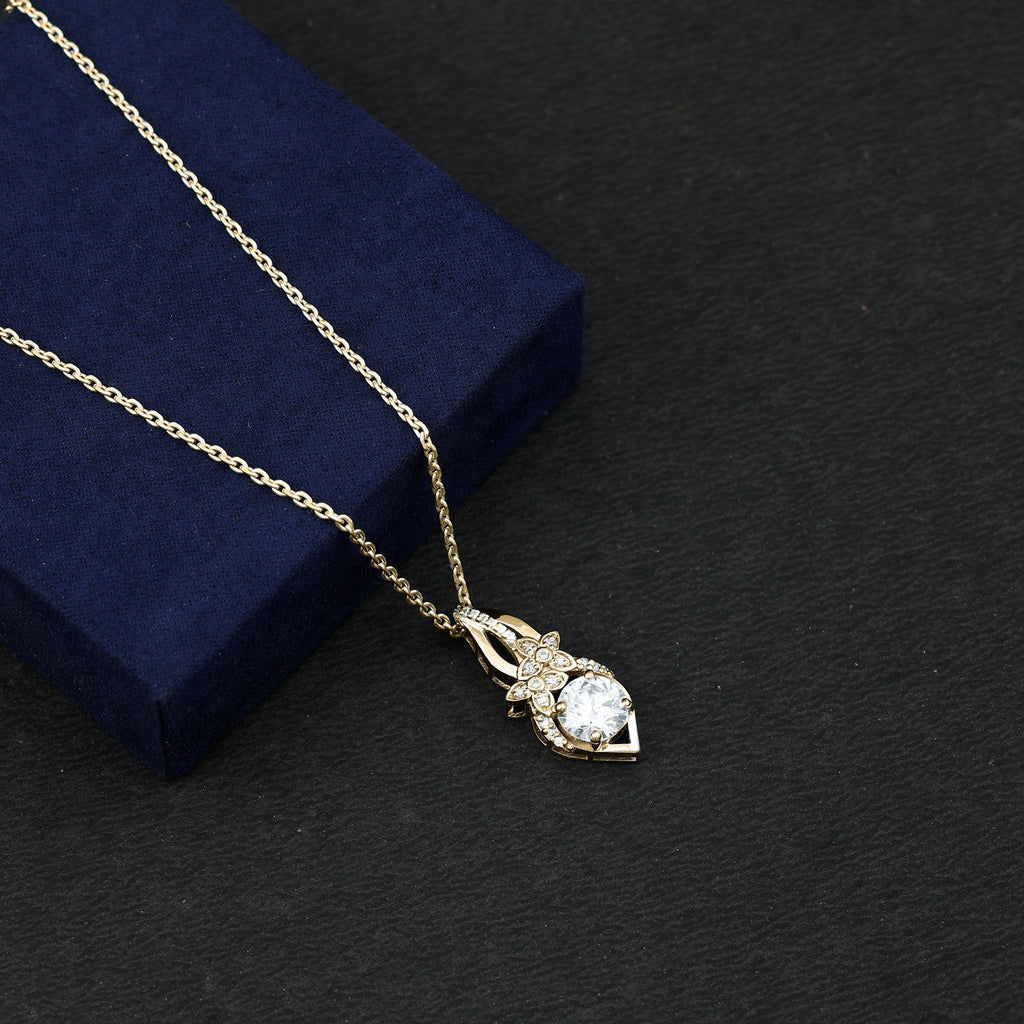 Lab Grown Diamond Flower Statement Necklace