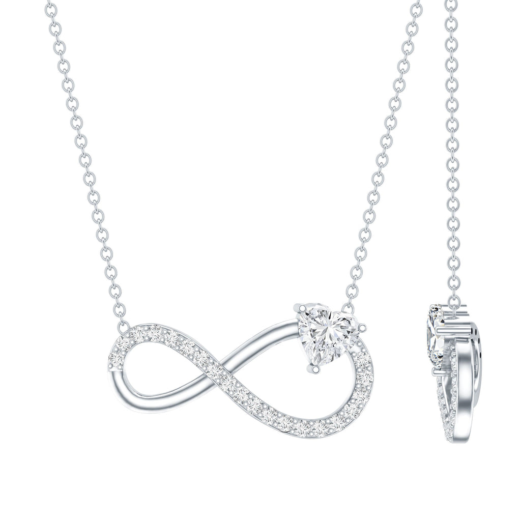 Lab Grown Diamond Infinity Heart Necklace For Women