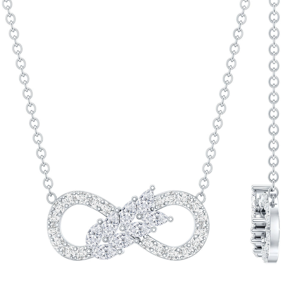 Lab Grown Diamond Infinity Love Knot Necklace For Women