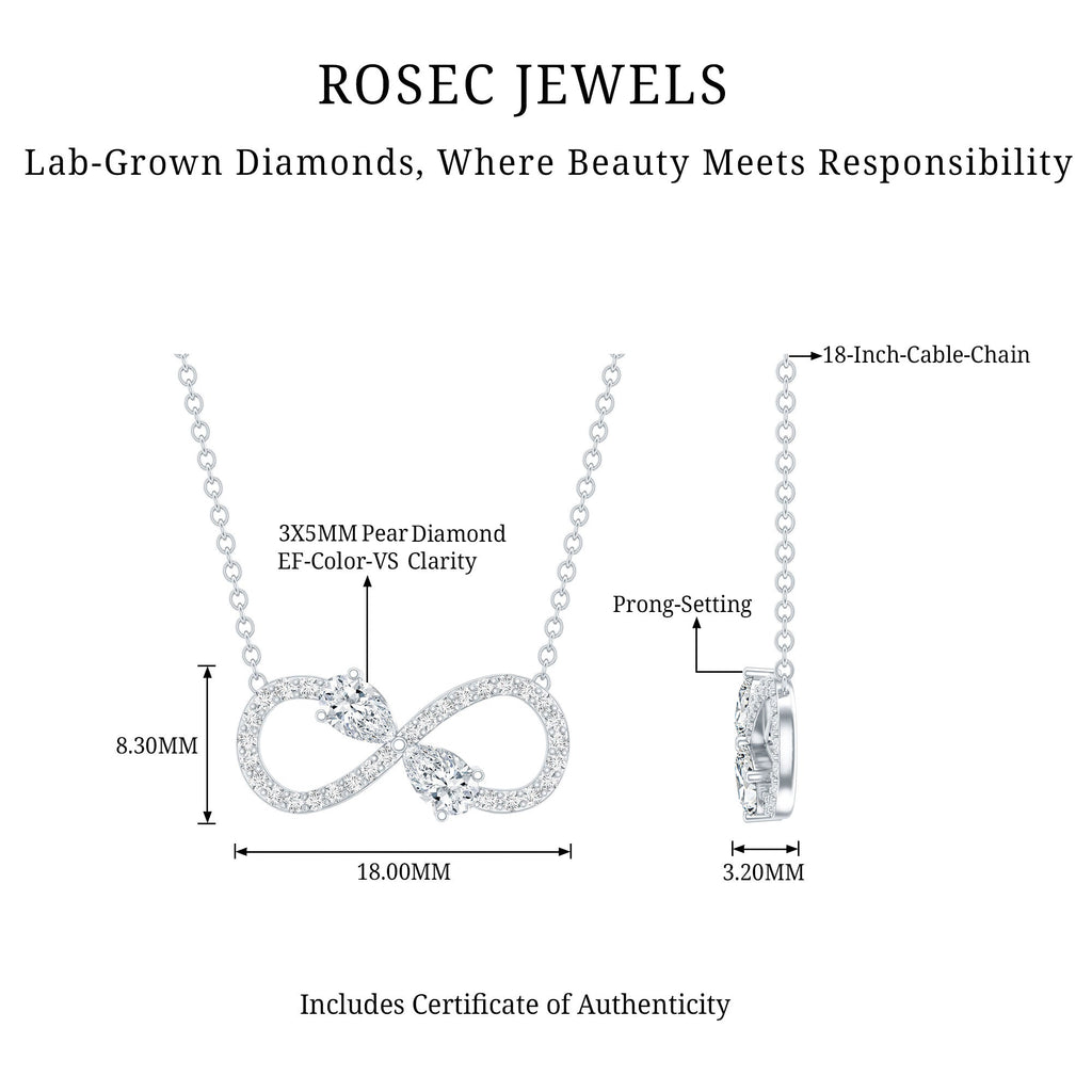 Lab Grown Diamond Forever Knot Teardrop Necklace