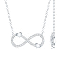 Lab Grown Diamond Infinity Knot Necklace With Cute Heart