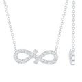 Pave Set Lab Grown Diamond Sideways Infinity Necklace