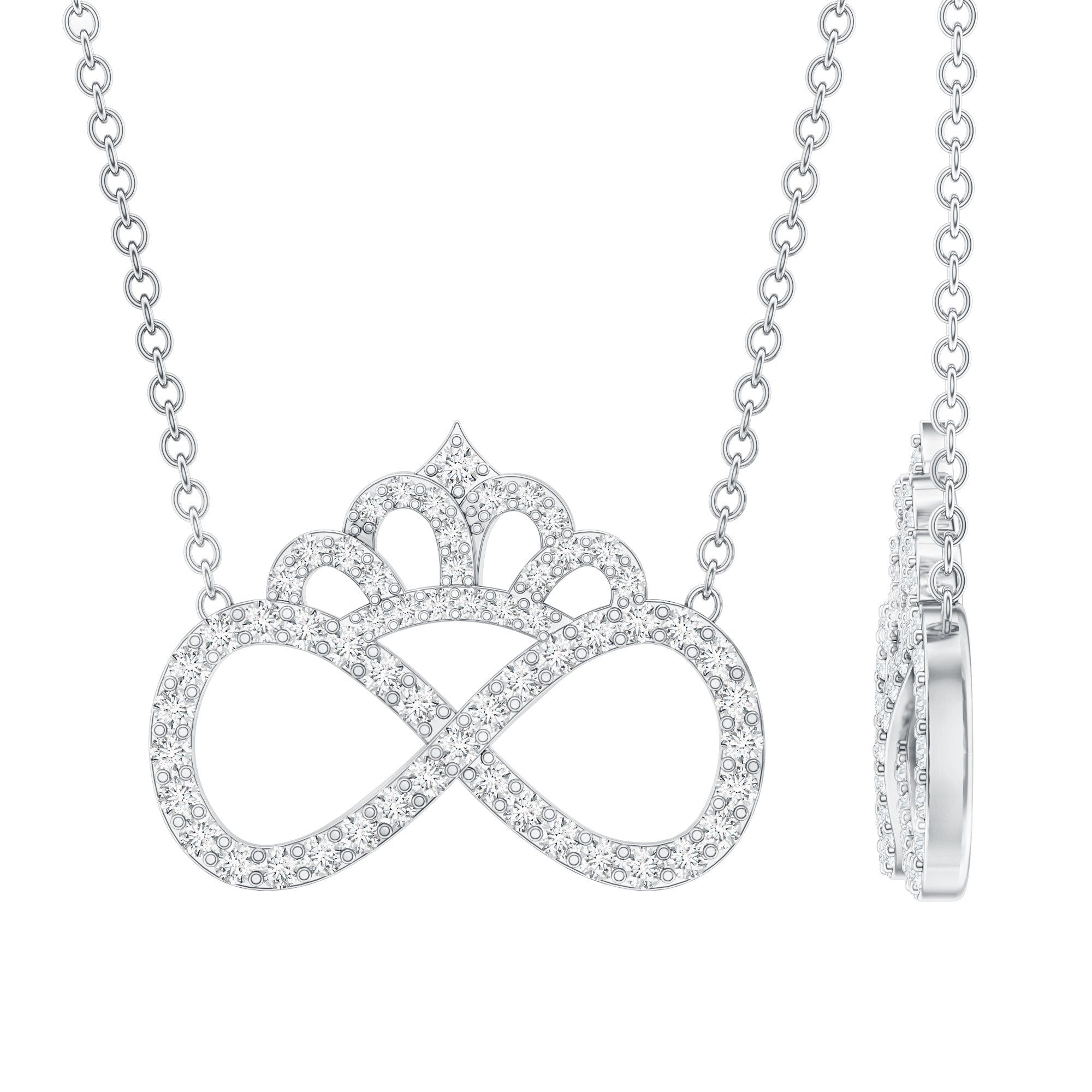 Lab Grown Diamond Crown Statement Necklace