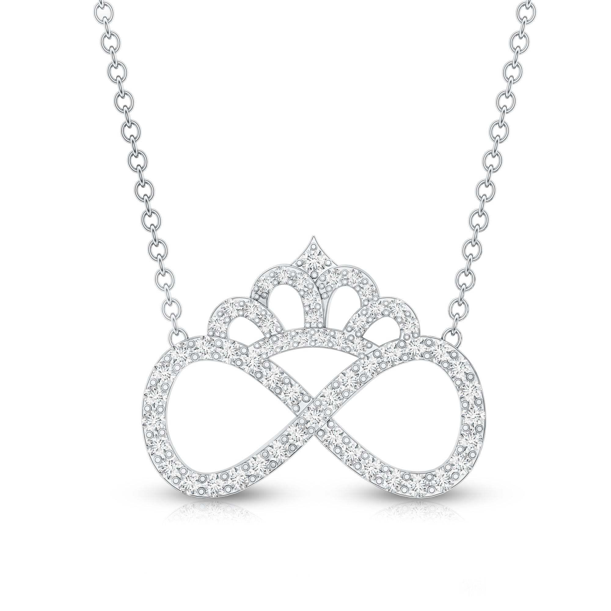 Lab Grown Diamond Crown Statement Necklace