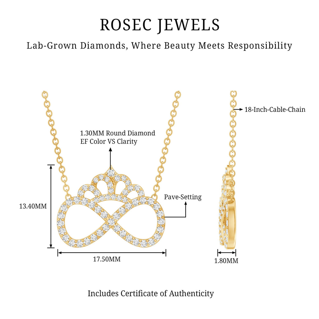 Lab Grown Diamond Crown Statement Necklace