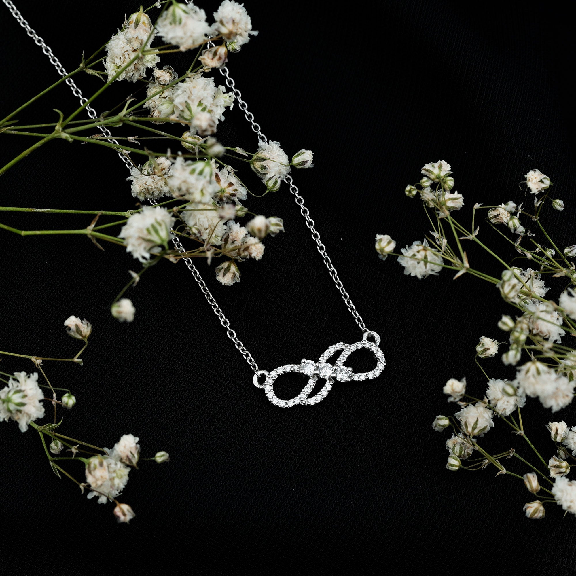 Certified Lab Grown Diamond Double Infinity Symbol Necklace