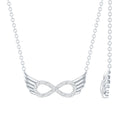 Sideways Pave Set Lab Grown Diamond Angel Wing Necklace