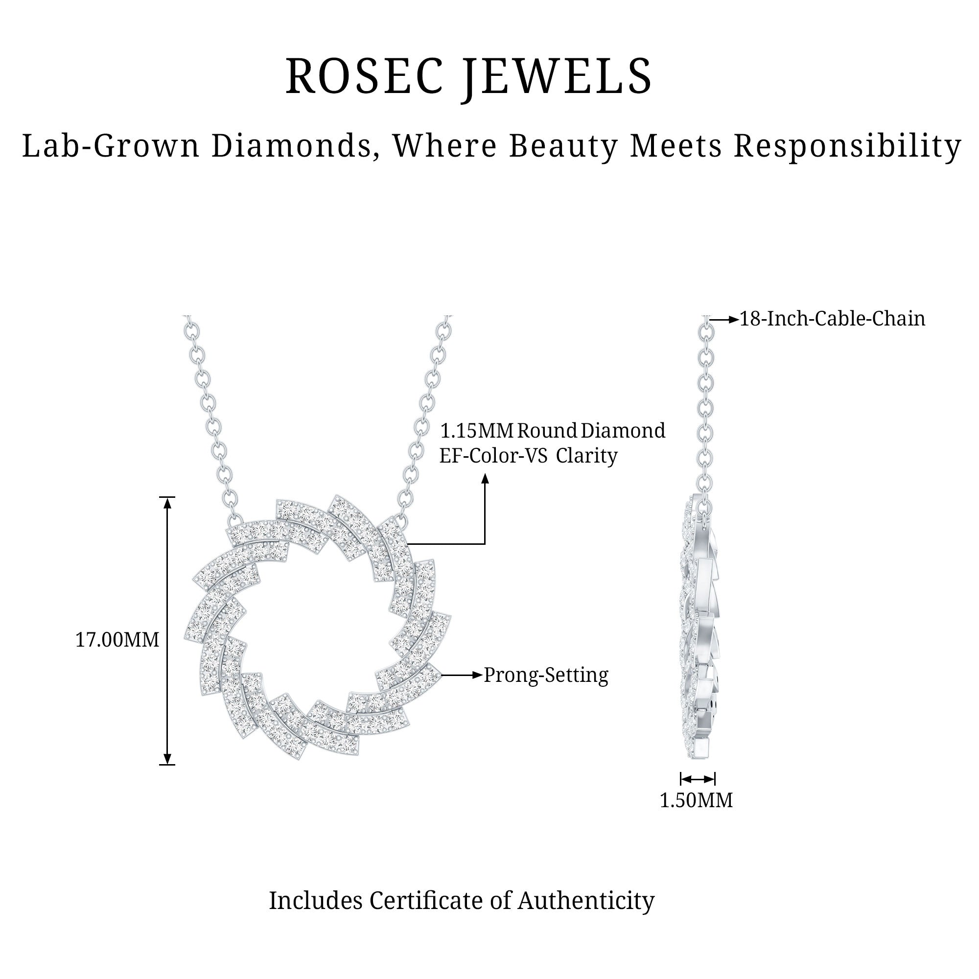 Lab Grown Diamond Designer Eternity Necklace