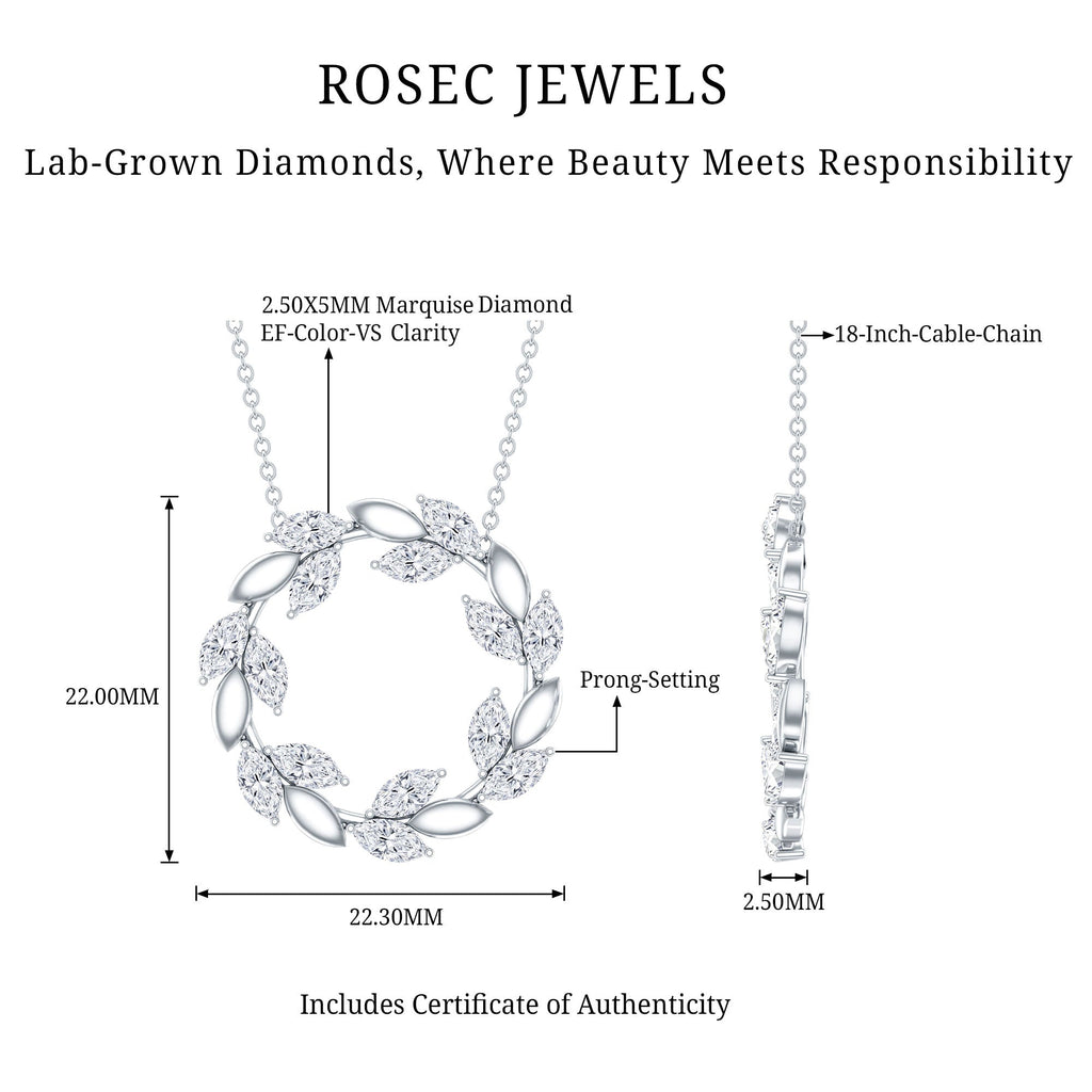 Lab Grown Diamond Nature Inspired Circle Necklace