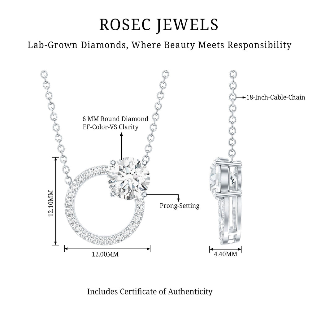 Certified Lab 6 MM Diamond Circle Of Life Necklace