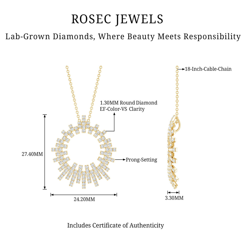 Certified Pave Set Lab Grown Diamond Eternity Necklace