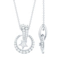 Lab Grown Diamond Star Circle Necklace With Decorated Bail
