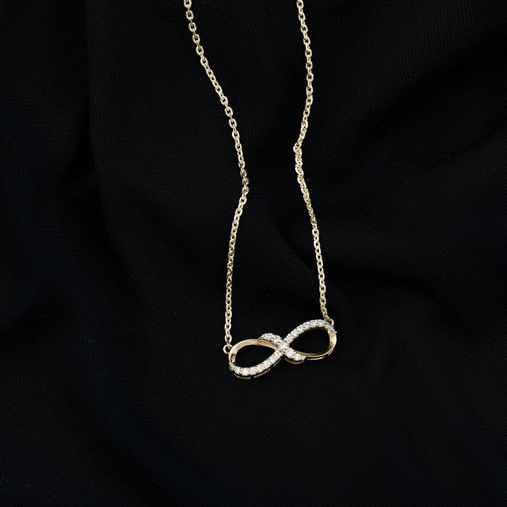 Lab Grown Diamond Infinity Knot Necklace with Accent