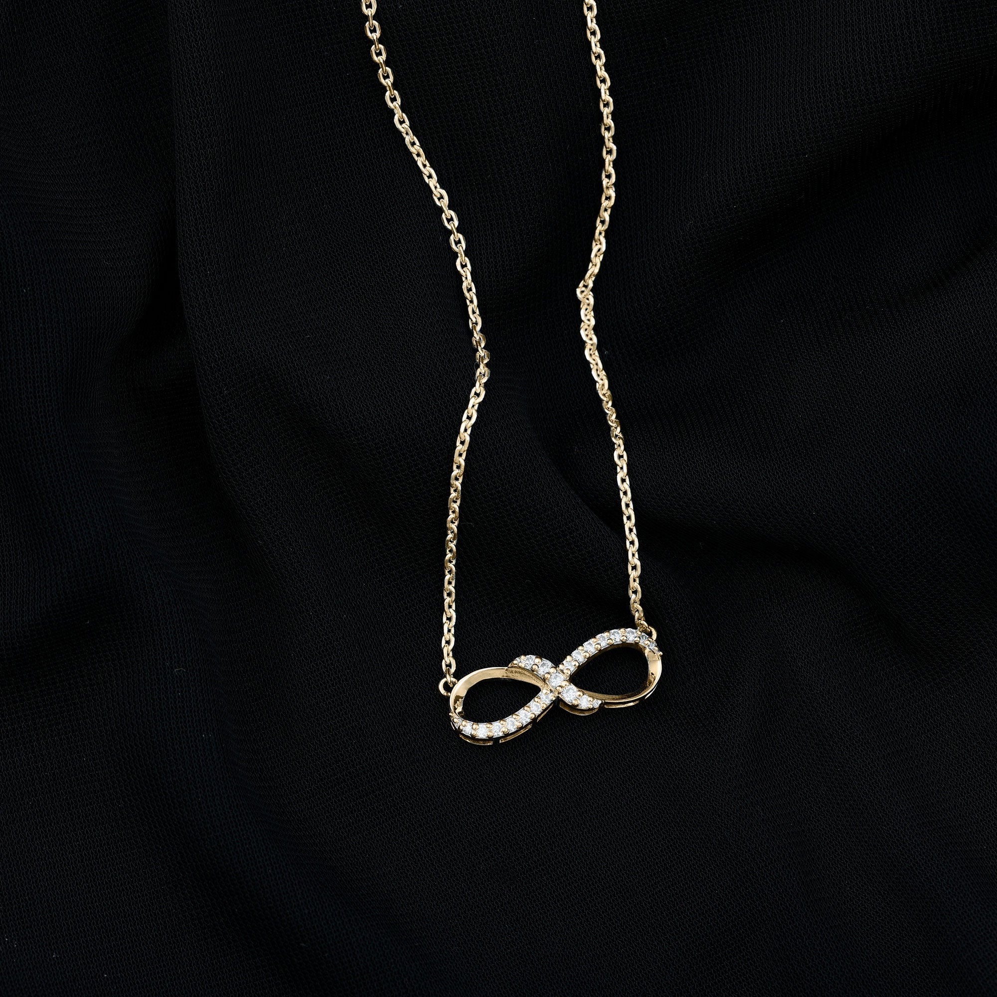 Lab Grown Diamond Infinity Knot Necklace with Accent