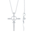Certified Lab Grown Diamond Cross Heart Necklace