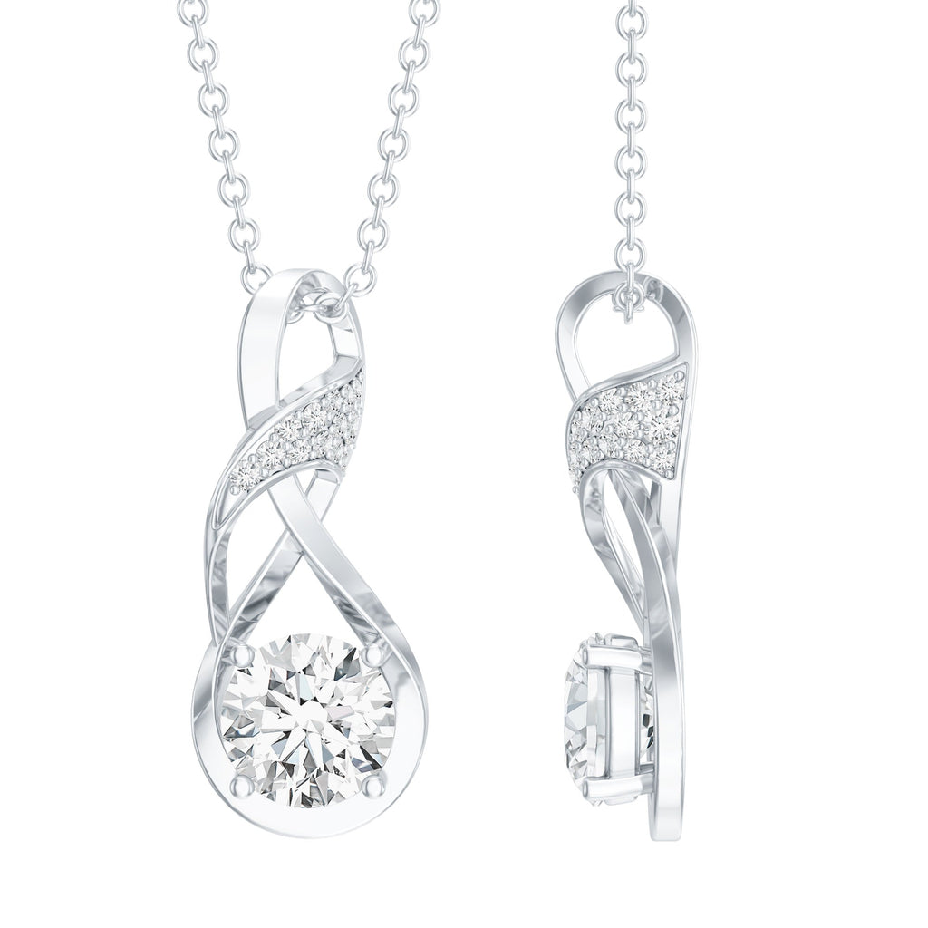 Certified Lab 6 MM Round Diamond Infinity Pendant Necklace