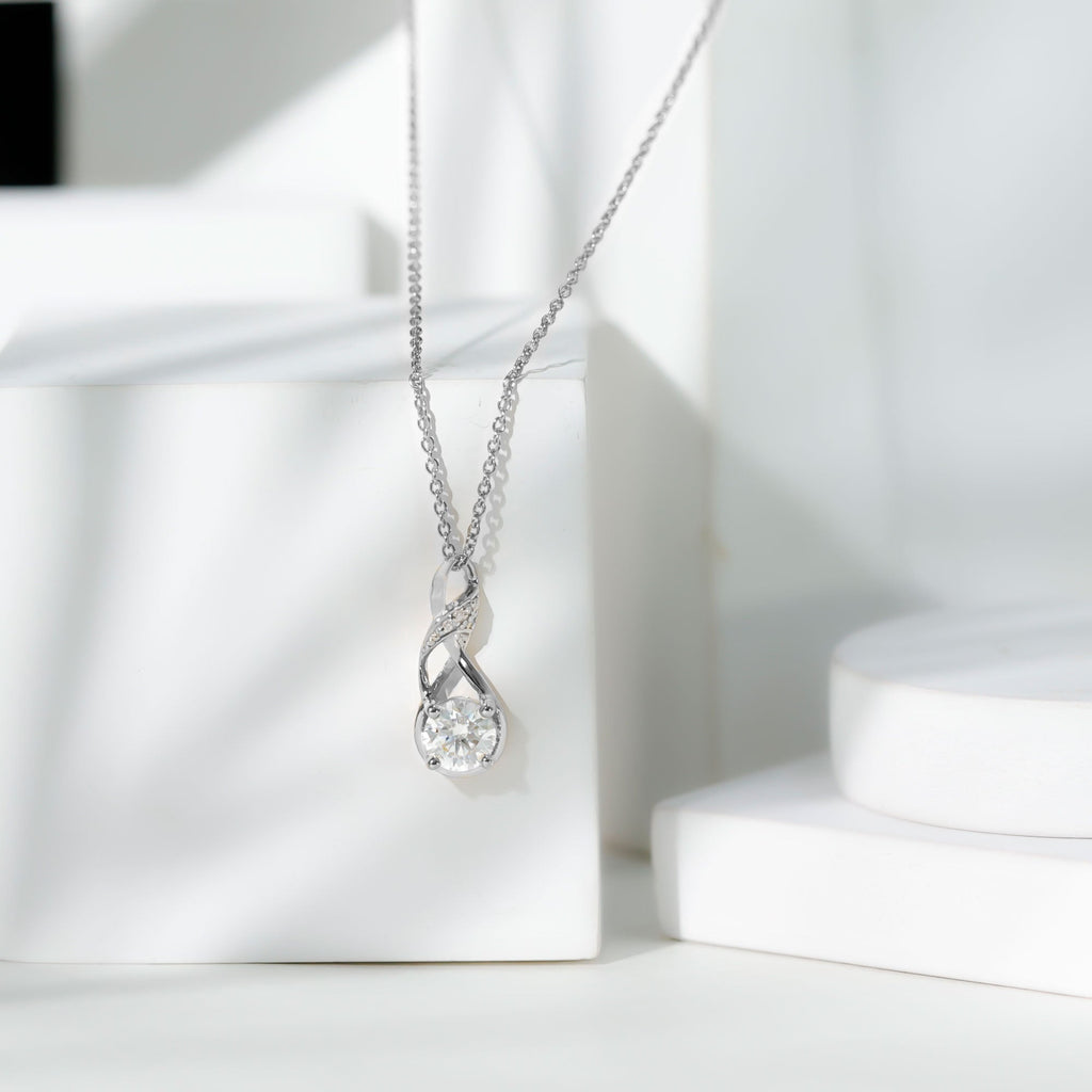 Certified Lab 6 MM Round Diamond Infinity Pendant Necklace