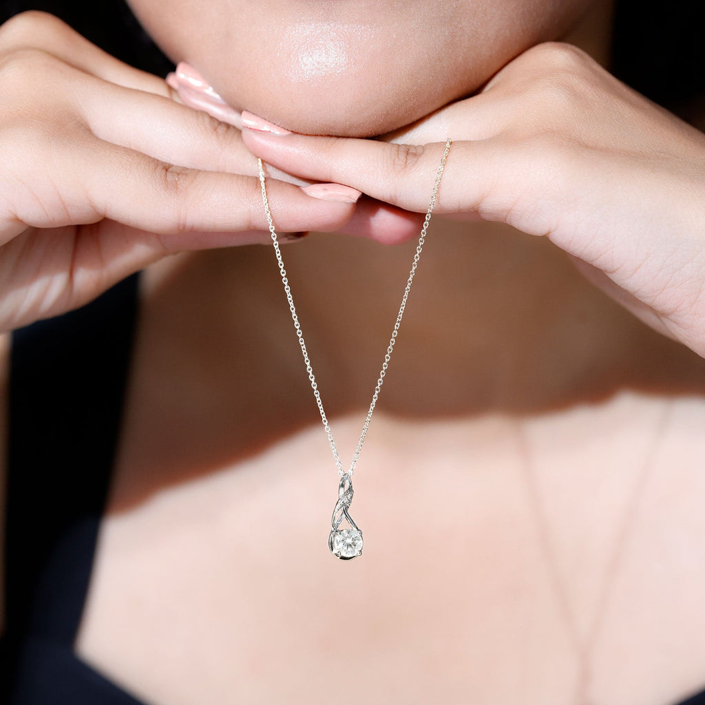 Certified Lab 6 MM Round Diamond Infinity Pendant Necklace