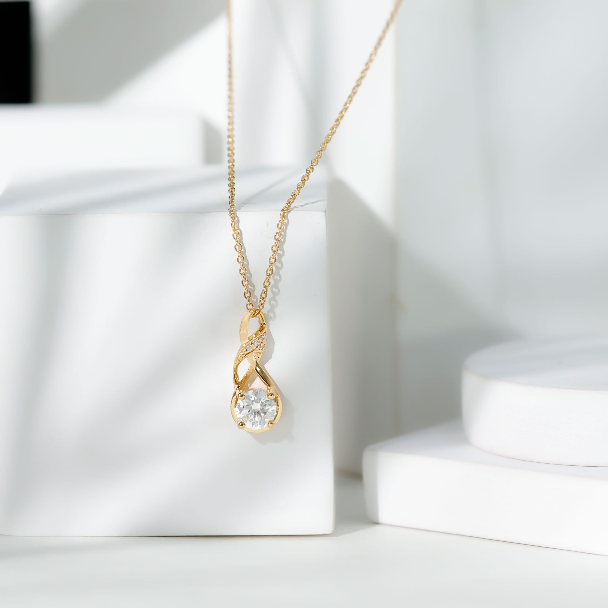Certified Lab 6 MM Round Diamond Infinity Pendant Necklace
