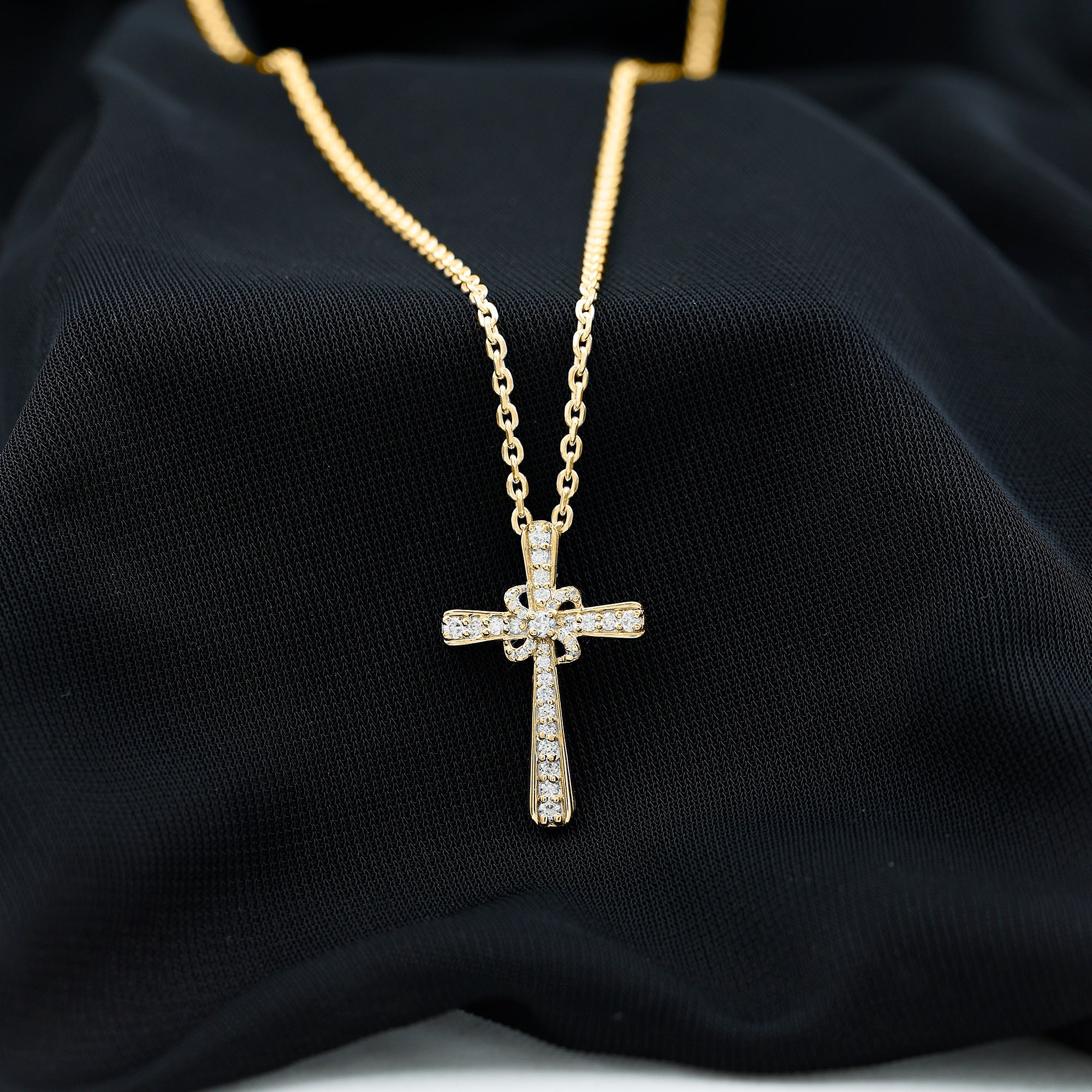 Lab Grown Diamond Catholic Cross Necklace