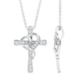 Certified Lab Grown Diamond Heart Cross Necklace