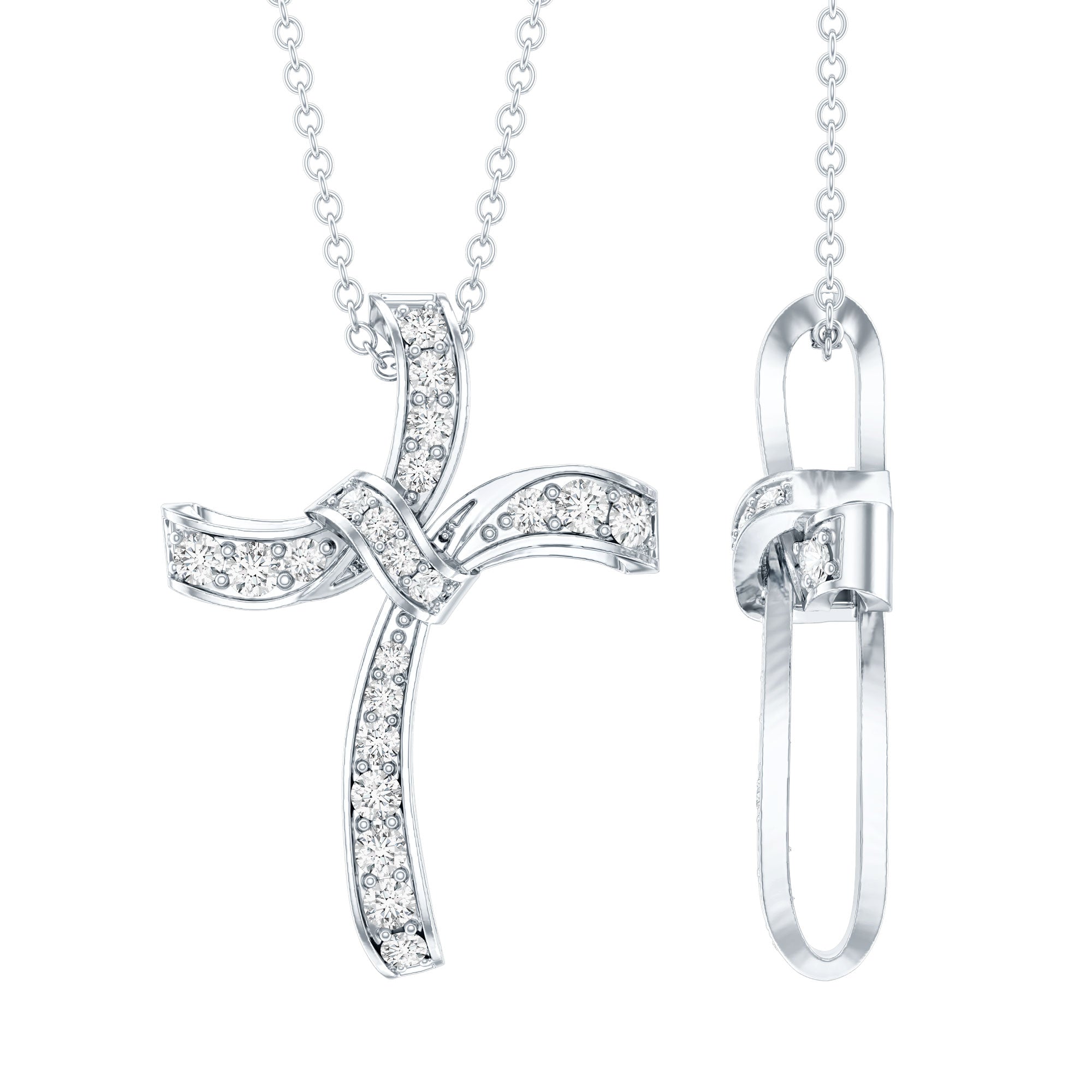 Certified Lab Grown Diamond Catholic Cross Pendant
