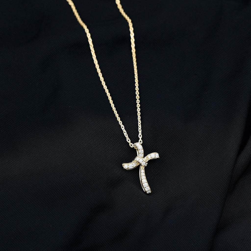 Certified Lab Grown Diamond Catholic Cross Pendant