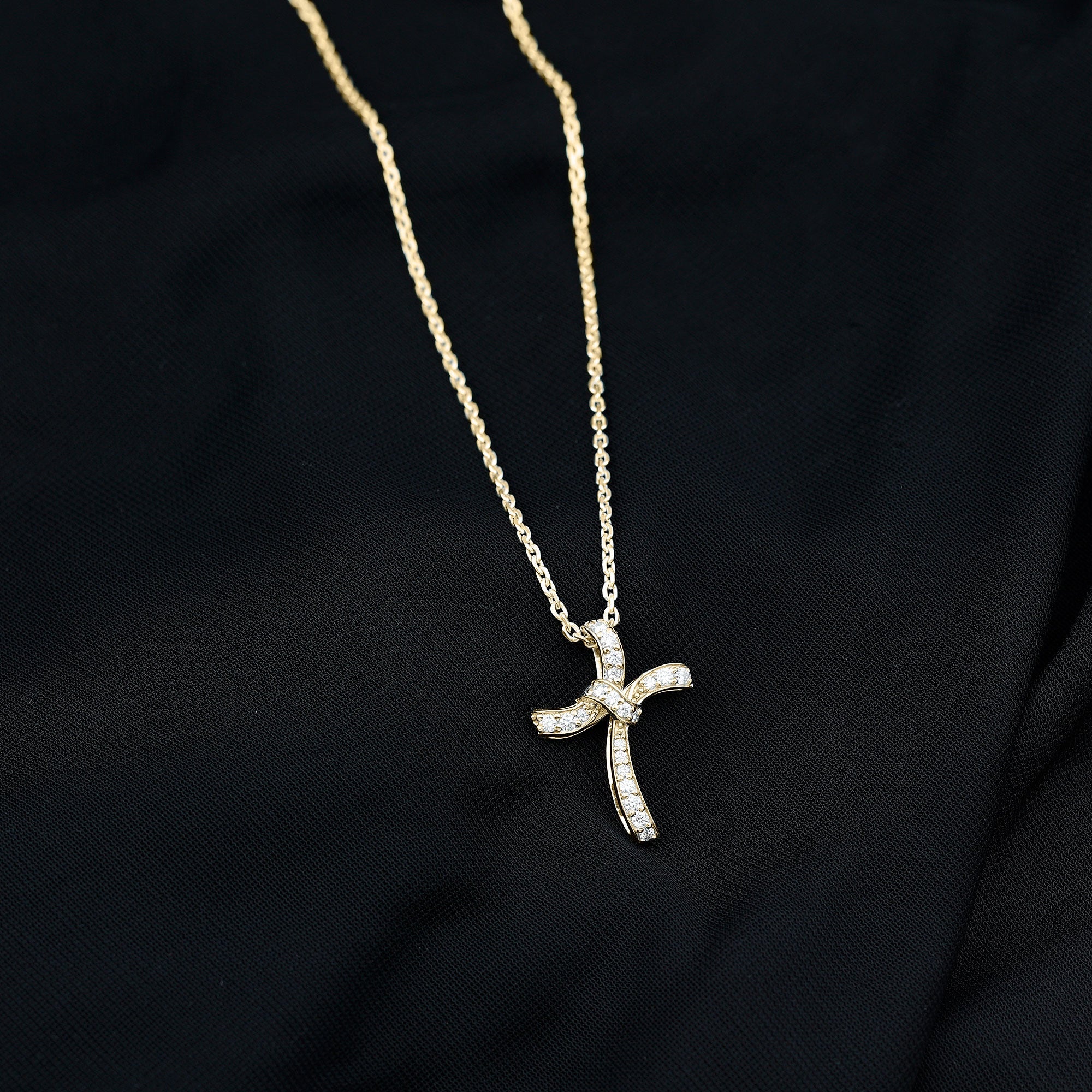 Certified Lab Grown Diamond Catholic Cross Pendant