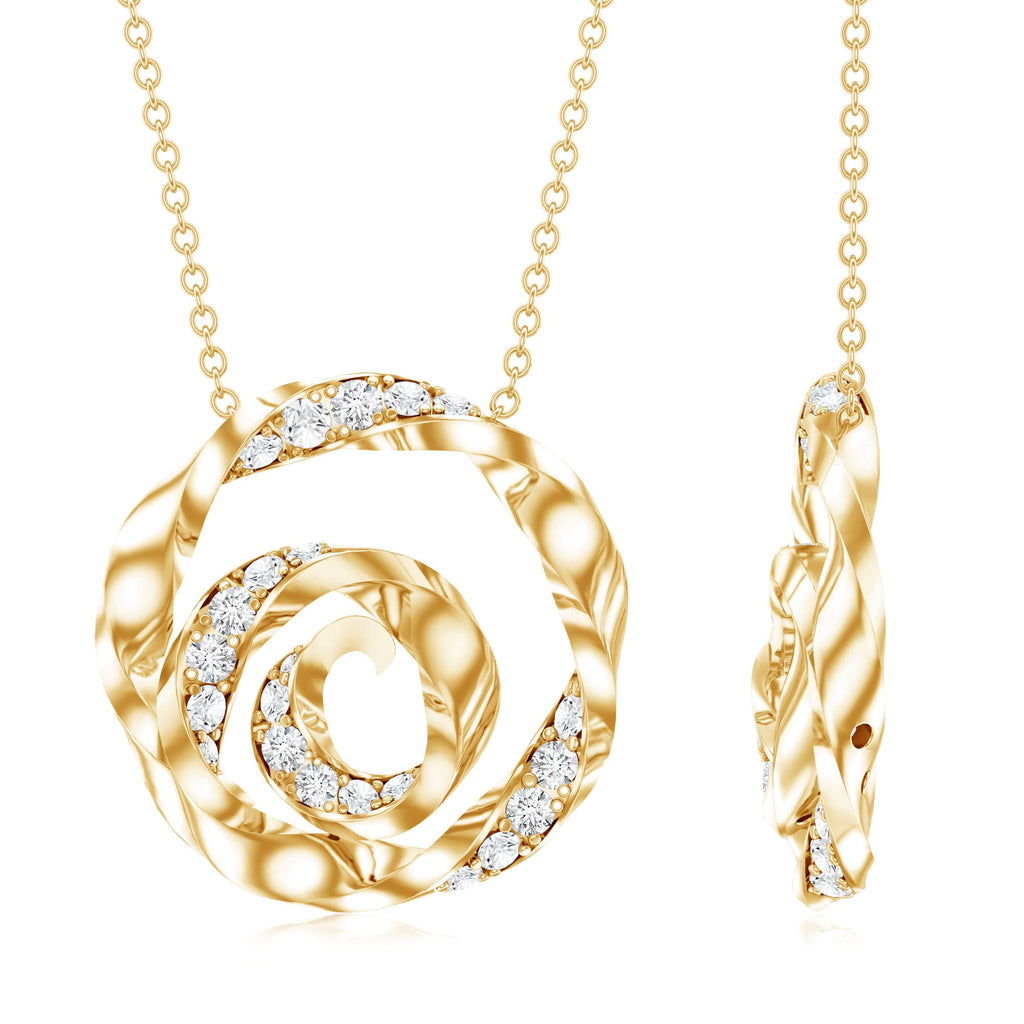 Lab Grown Diamond Pave Set Swirl Pendant Necklace