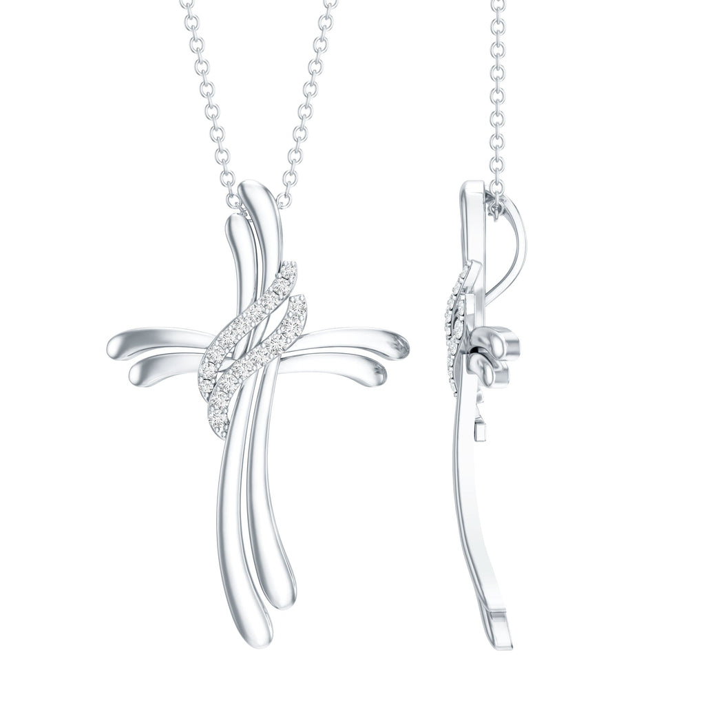 Lab Grown Diamond Designer Catholic Cross Necklace