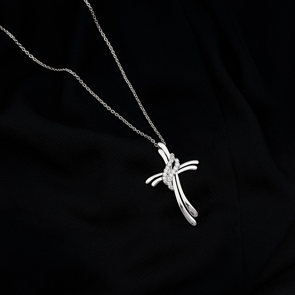Lab Grown Diamond Designer Catholic Cross Necklace