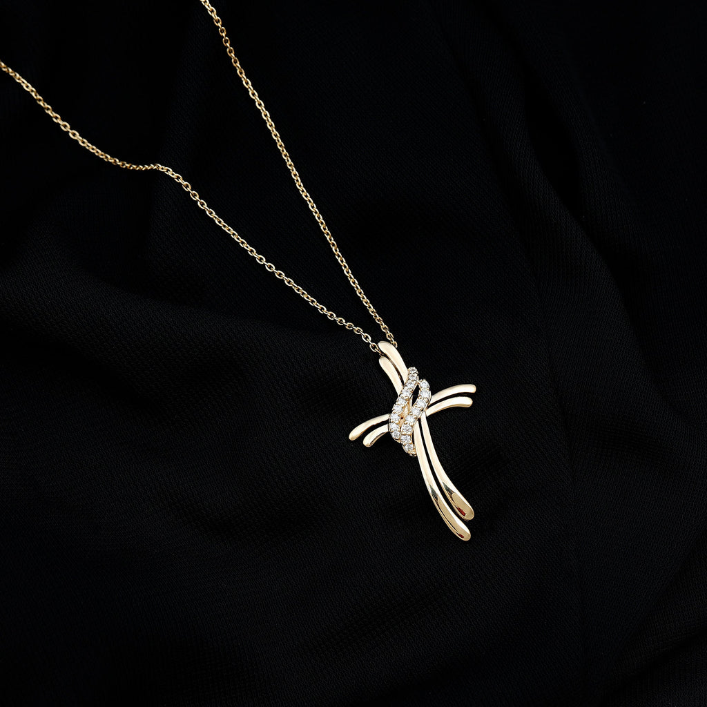Lab Grown Diamond Designer Catholic Cross Necklace