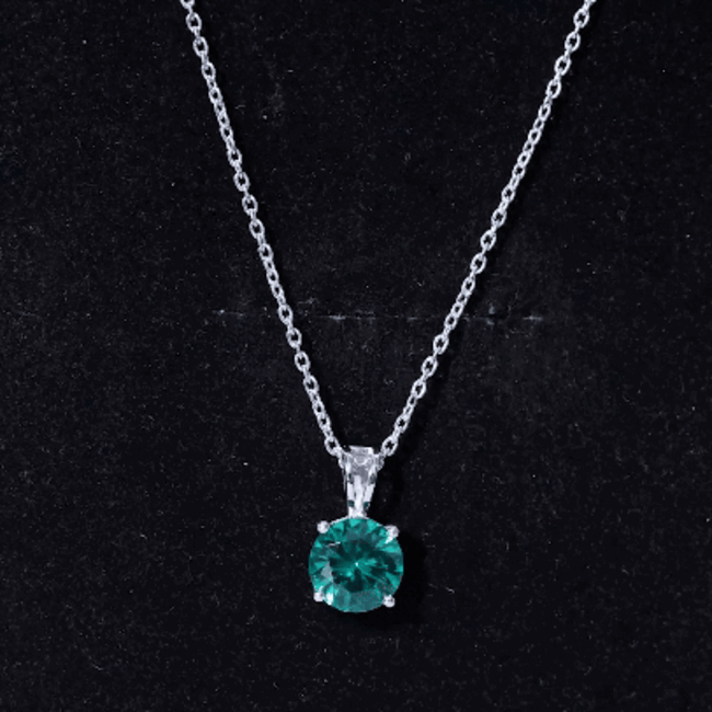 AAAA Quality 2 Carat Lab Grown Emerald Pendant Necklace with Chain