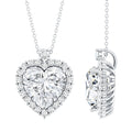Certified 5.5 Carat Moissanite Heart Necklace with Silver Chain
