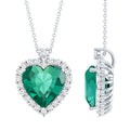 Lab Created 12 MM Emerald Moissanite Heart Pendant Necklace