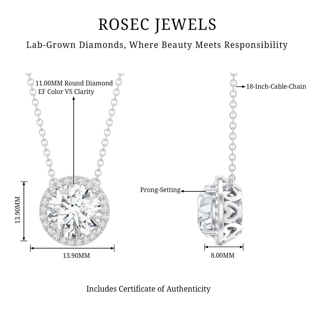 IGI Certified 5 Carat Lab Grown Diamond Wedding Necklace