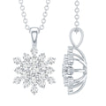 Certified Moissanite Snowflake Necklace with Silver Chain