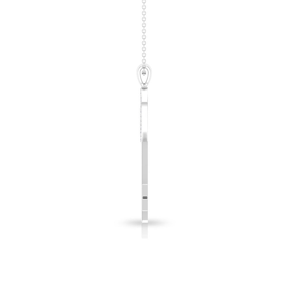Twin Heart Key Necklace with Cubic Zirconia