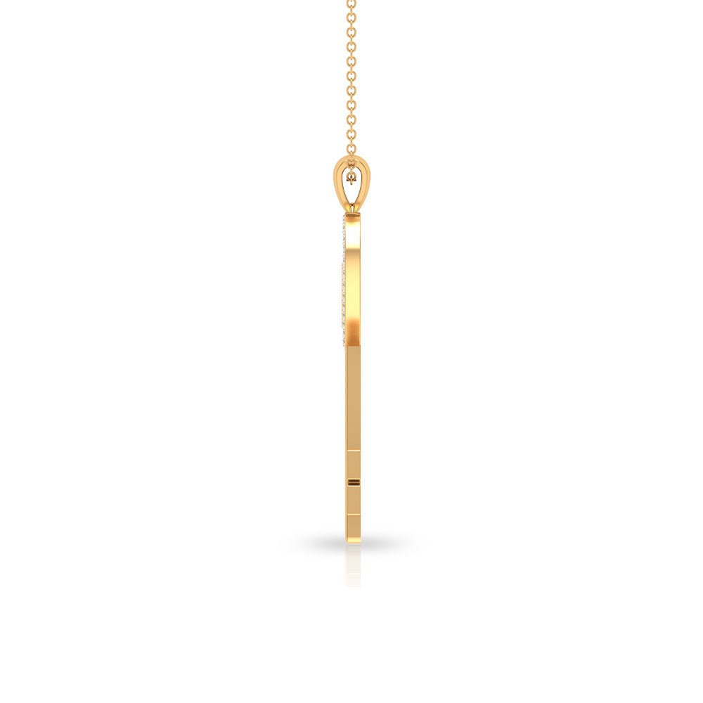 Twin Heart Key Necklace with Cubic Zirconia
