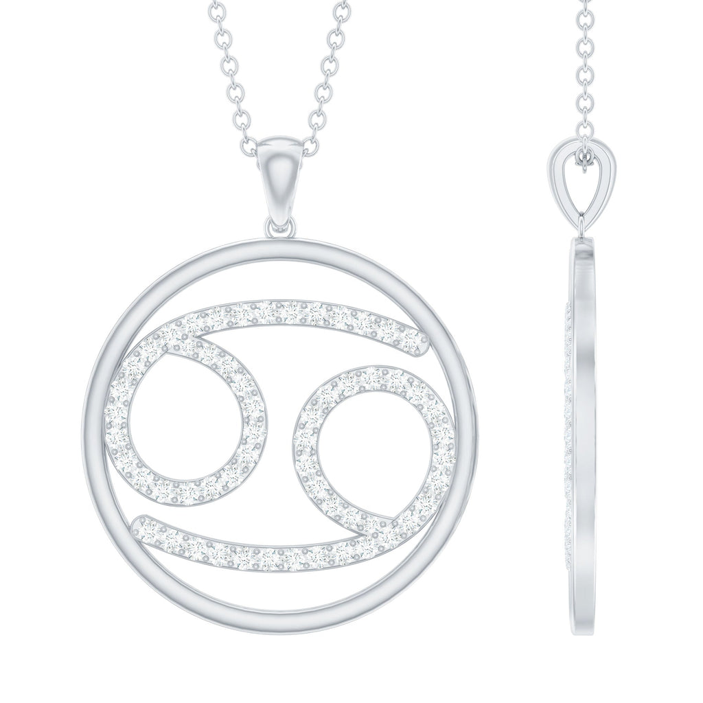 Certified Moissanite Cancer Zodiac Sign Necklace