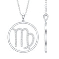 Certified Moissanite Virgo Zodiac Sign Pendant Necklace