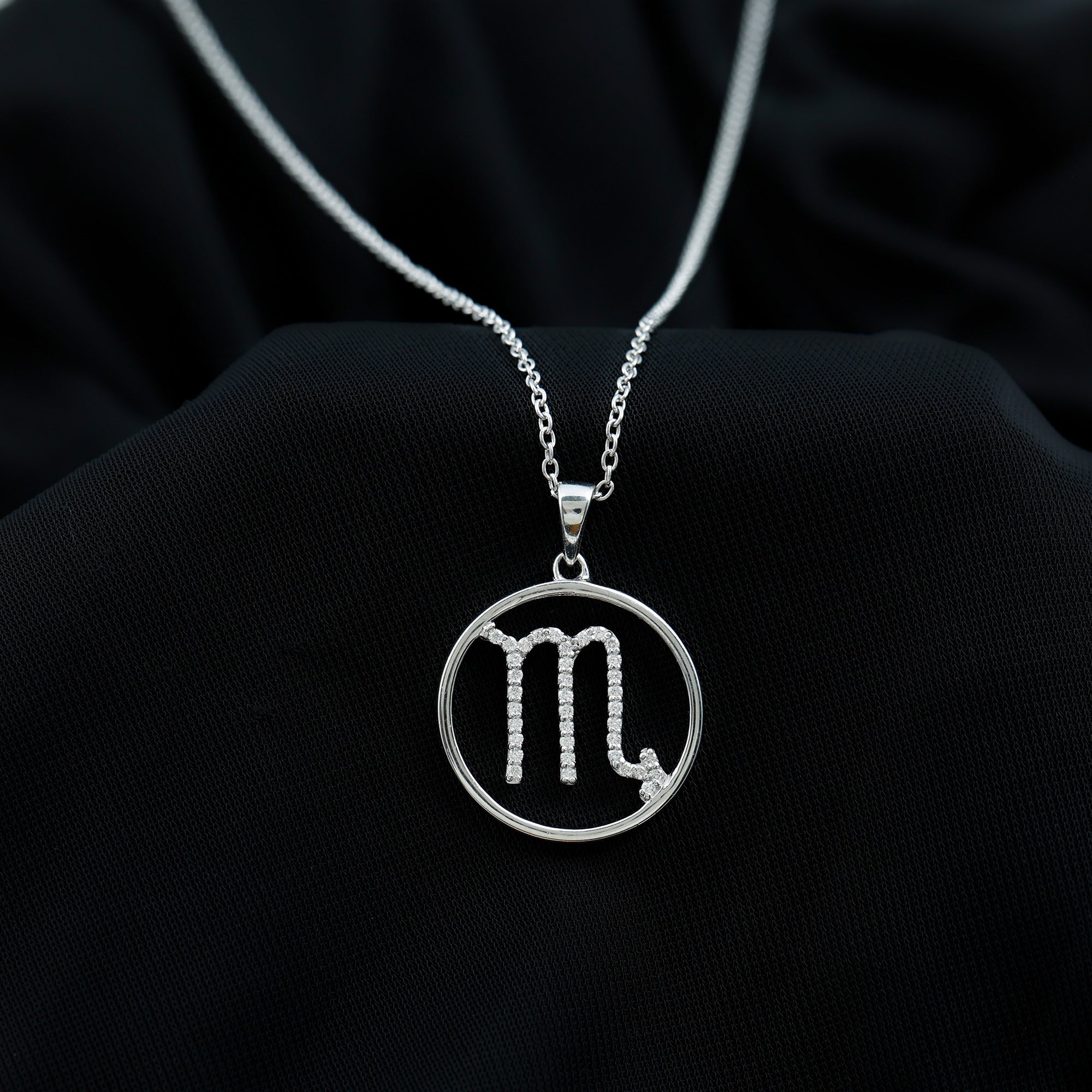 Certified Moissanite Scorpio Zodiac Pendant Necklace