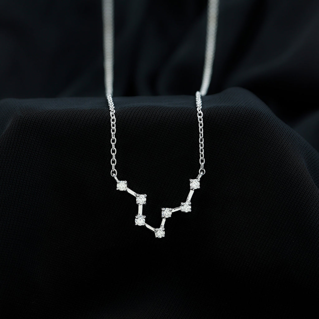 Moissanite Constellation Aquarius Zodiac Sign Necklace