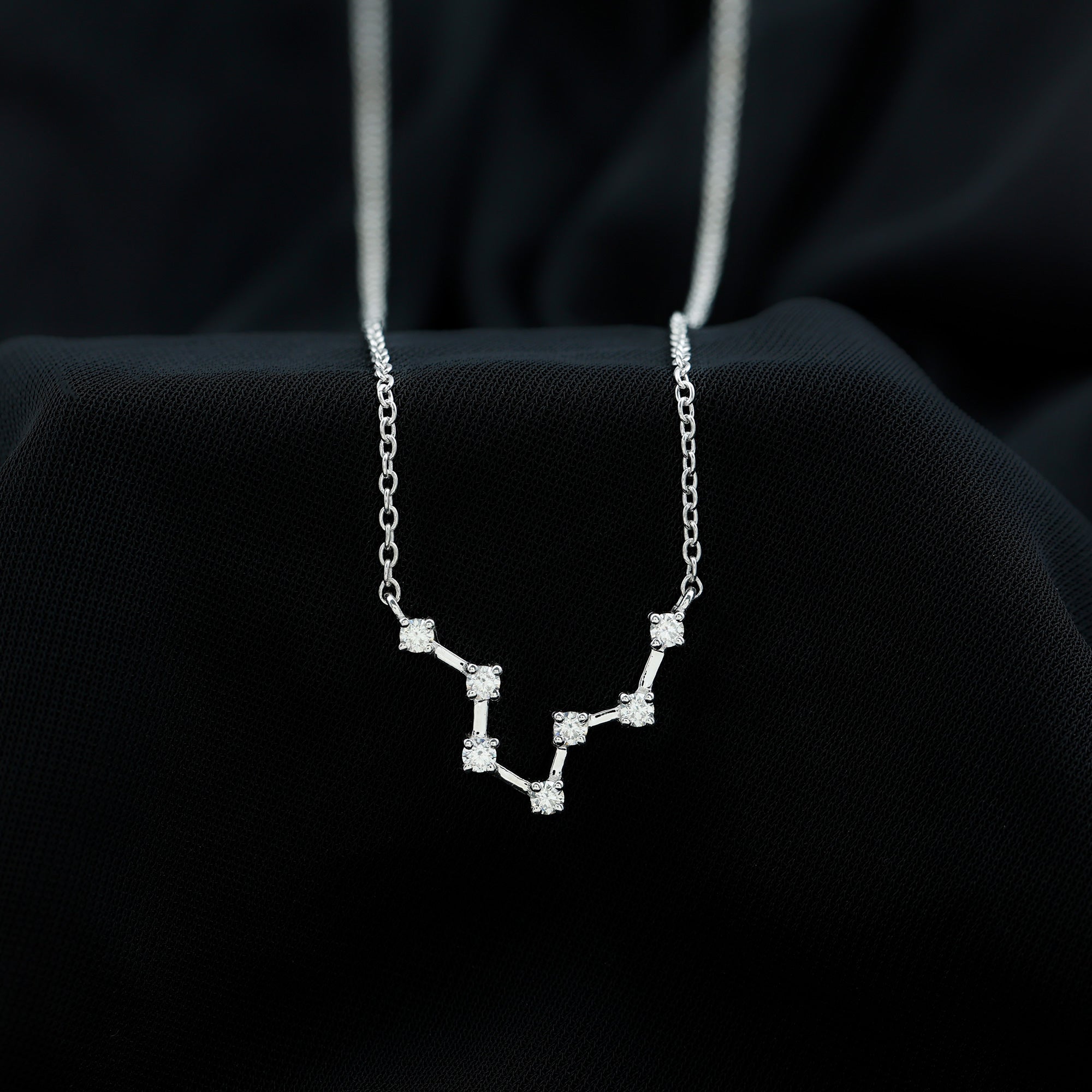 Moissanite Constellation Aquarius Zodiac Sign Necklace