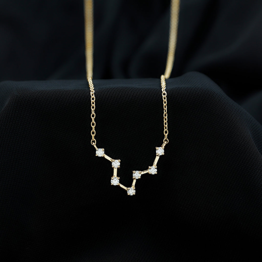 Moissanite Constellation Aquarius Zodiac Sign Necklace