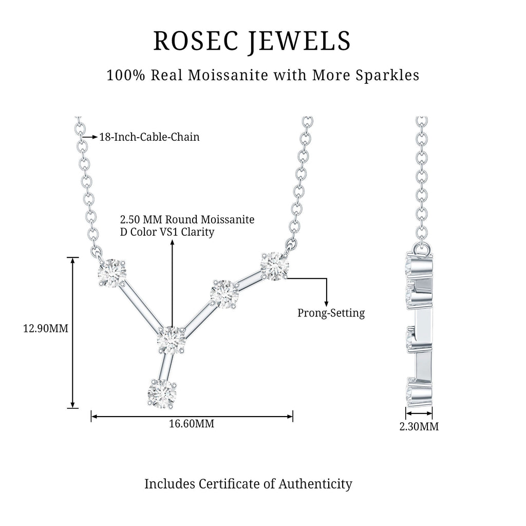 Moissanite Cancer Zodiac Constellation Necklace