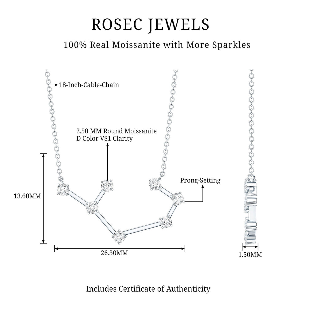 Certified Moissanite Constellation Sagittarius Zodiac Sign Necklace