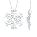 Certified Moissanite Snowflake Pendant Necklace With Chain