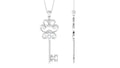 Moissanite Vintage Key Pendant Necklace with Certificate