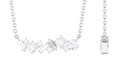 0.75 CT Round and Baguette Cut Moissanite Cluster Bar Necklace